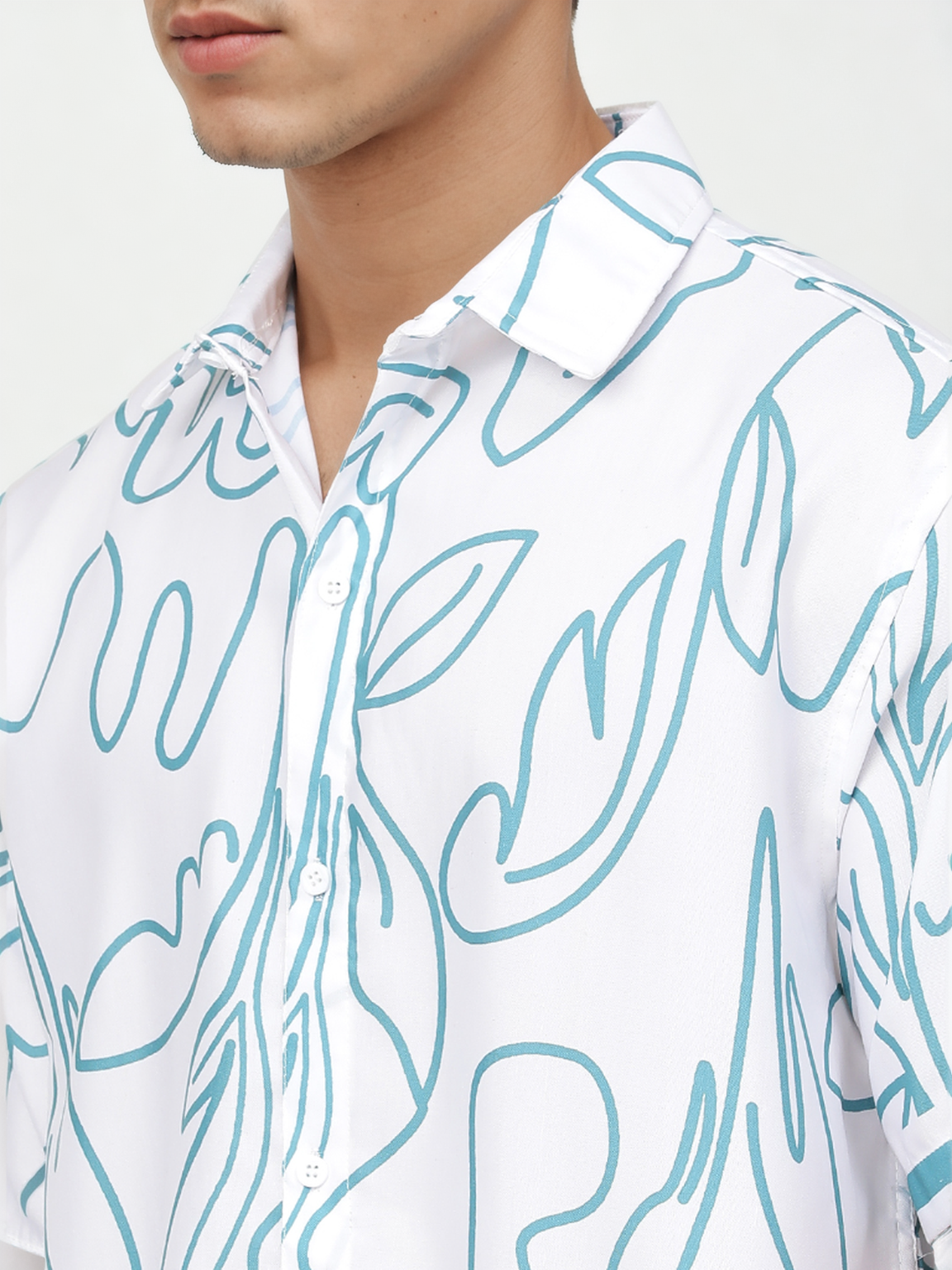 Hemsters Lineal Print Half Sleeve Relaxed Shirt For Mens