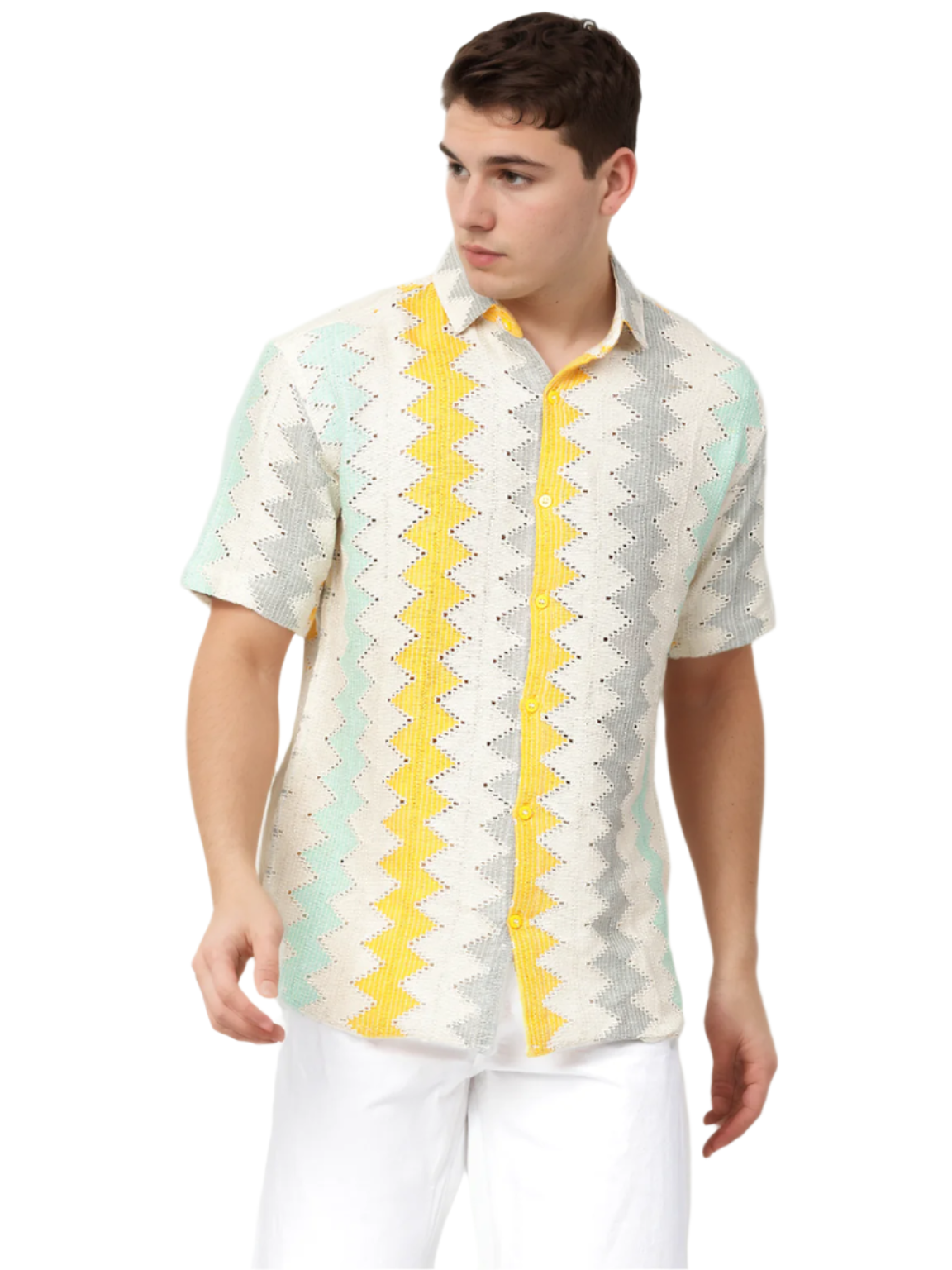 Hemsters Threaded Crochet Shirt Multi Color Shirt