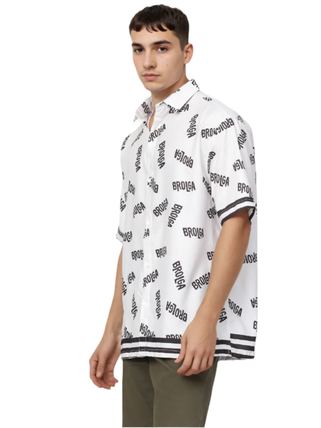 Typographic Black & White Printed Shirt