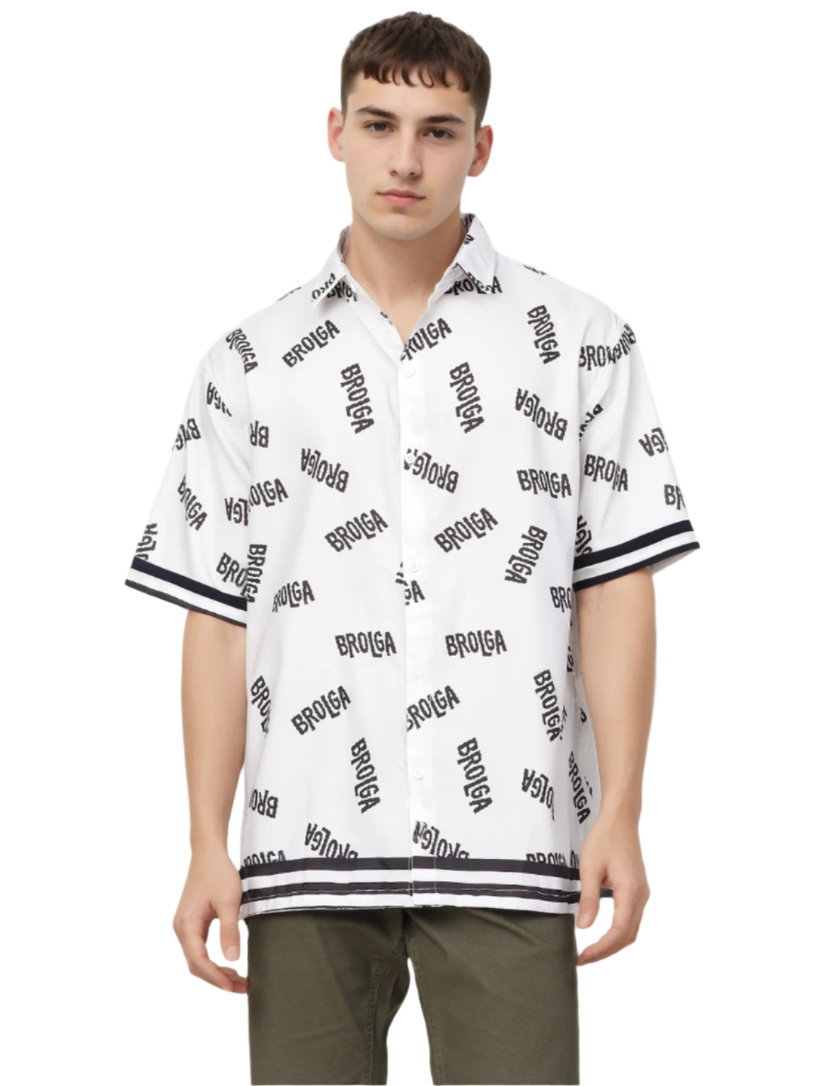 Hemsters Typographic Black & White Printed Shirt