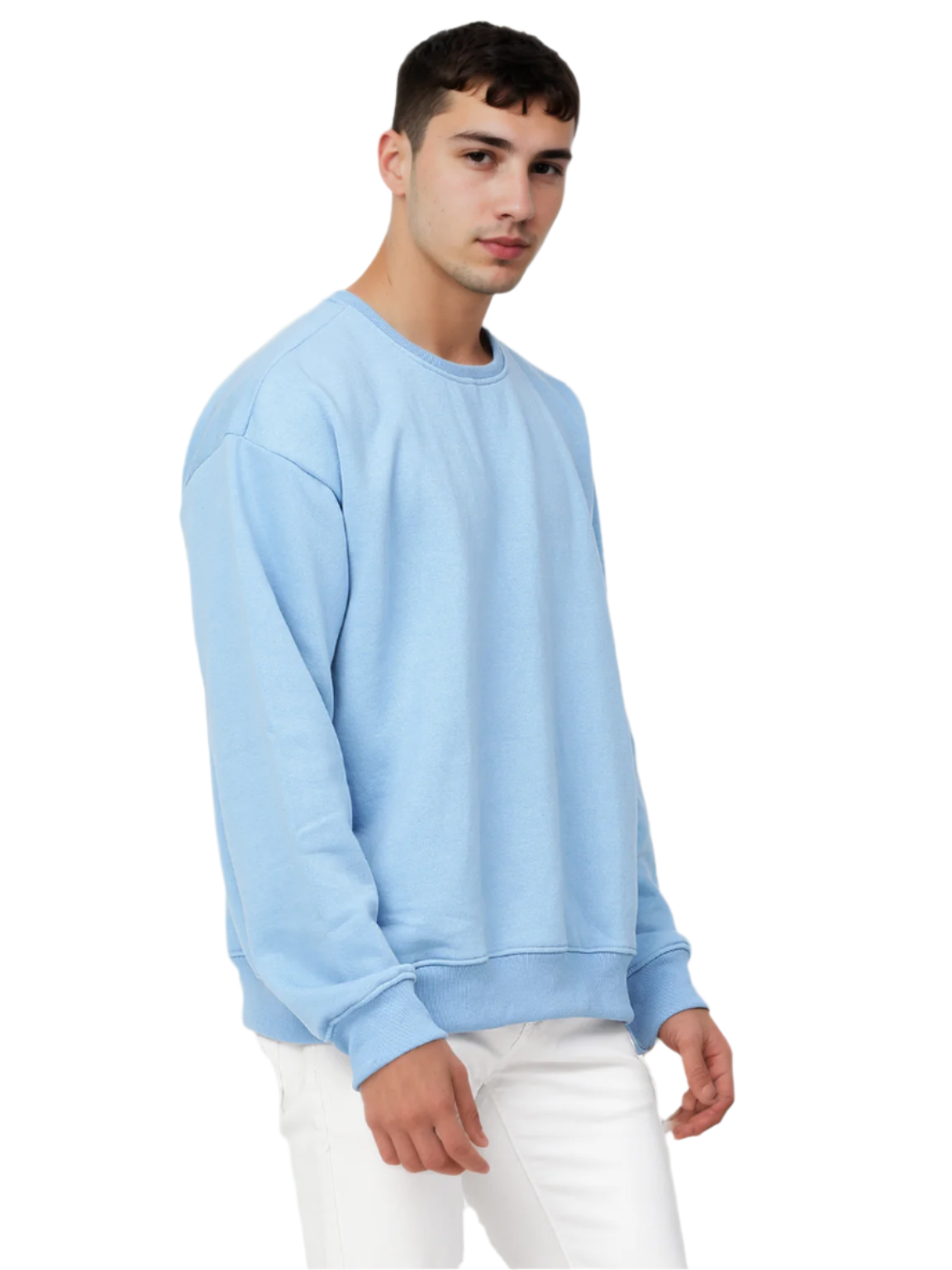 Hemsters Blue Knitted Full Sleevs Sweatshirt For Men