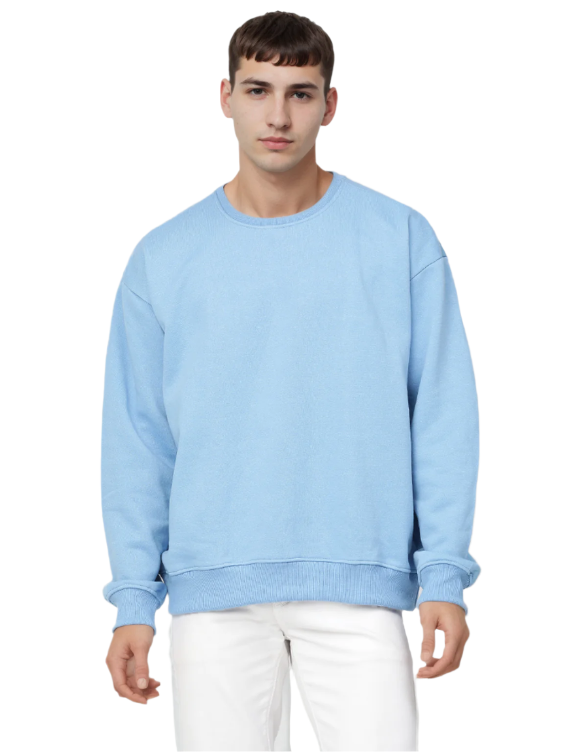 Hemsters Blue Knitted Full Sleevs Sweatshirt For Men