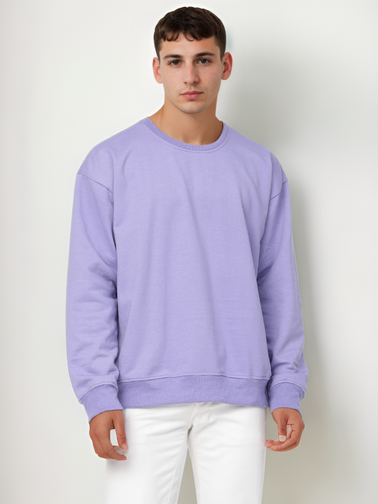 Hemsters  Lavender Knitted Full Sleevs Sweatshirt For Men