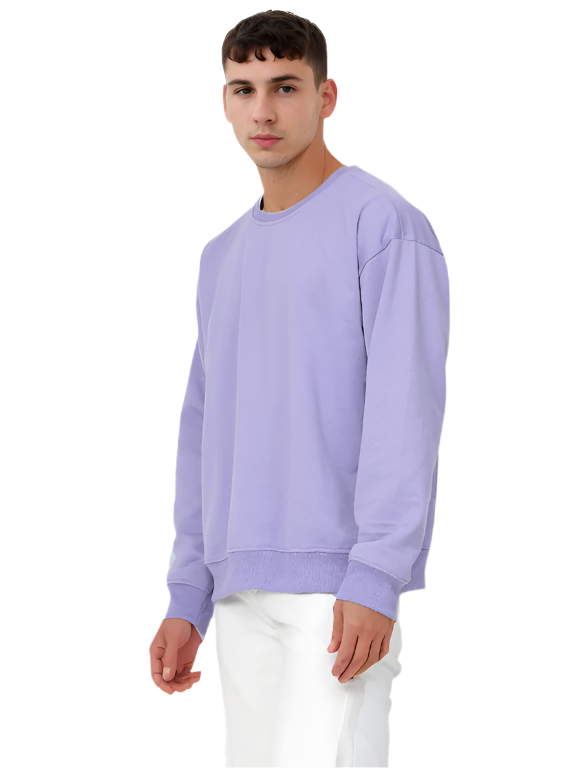 Hemsters  Lavender Knitted Full Sleevs Sweatshirt For Men