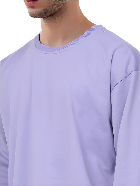 Hemsters  Lavender Knitted Full Sleevs Sweatshirt For Men