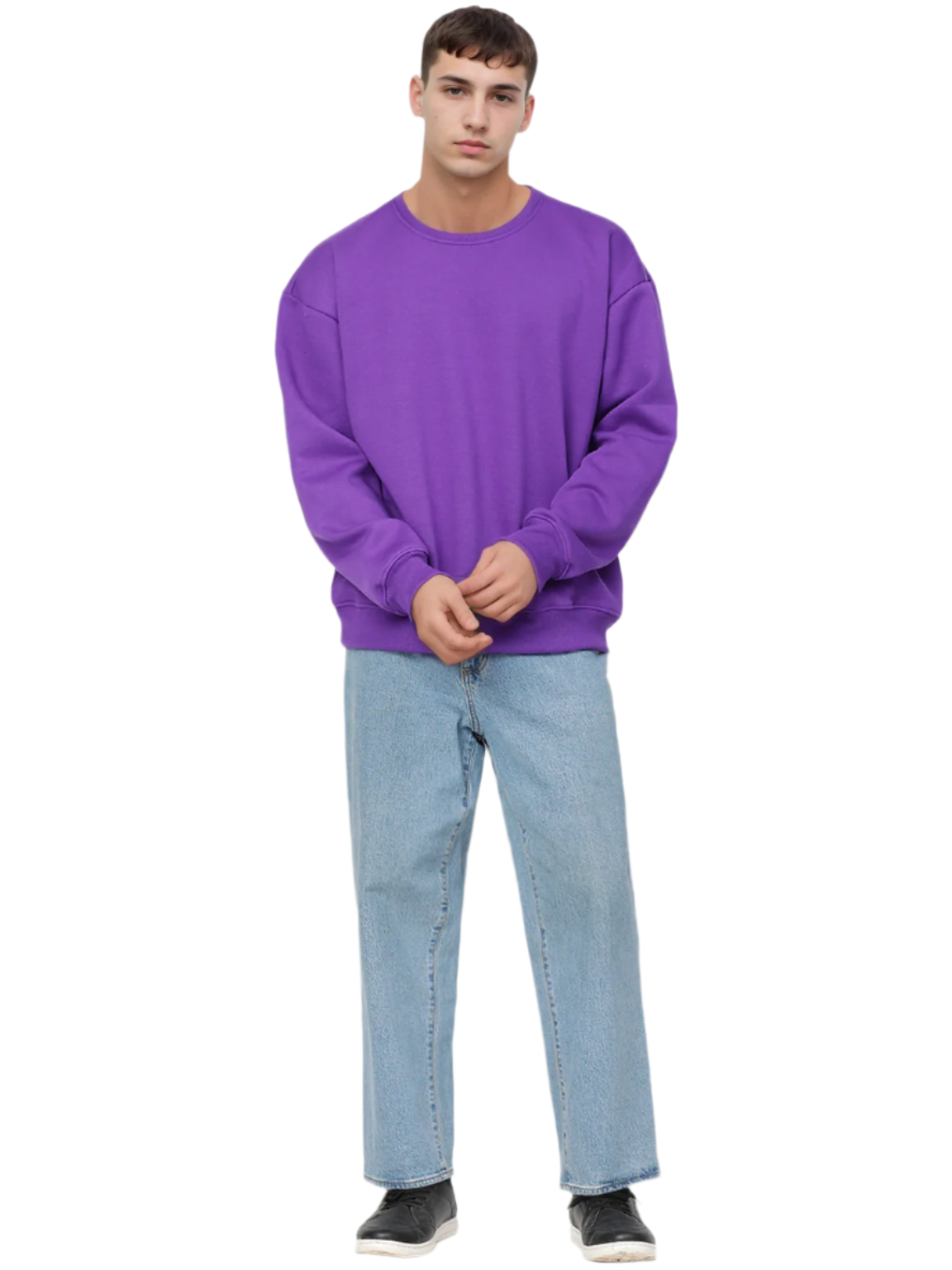 Hemsters Purple Knitted Full Sleevs Sweatshirt For Men