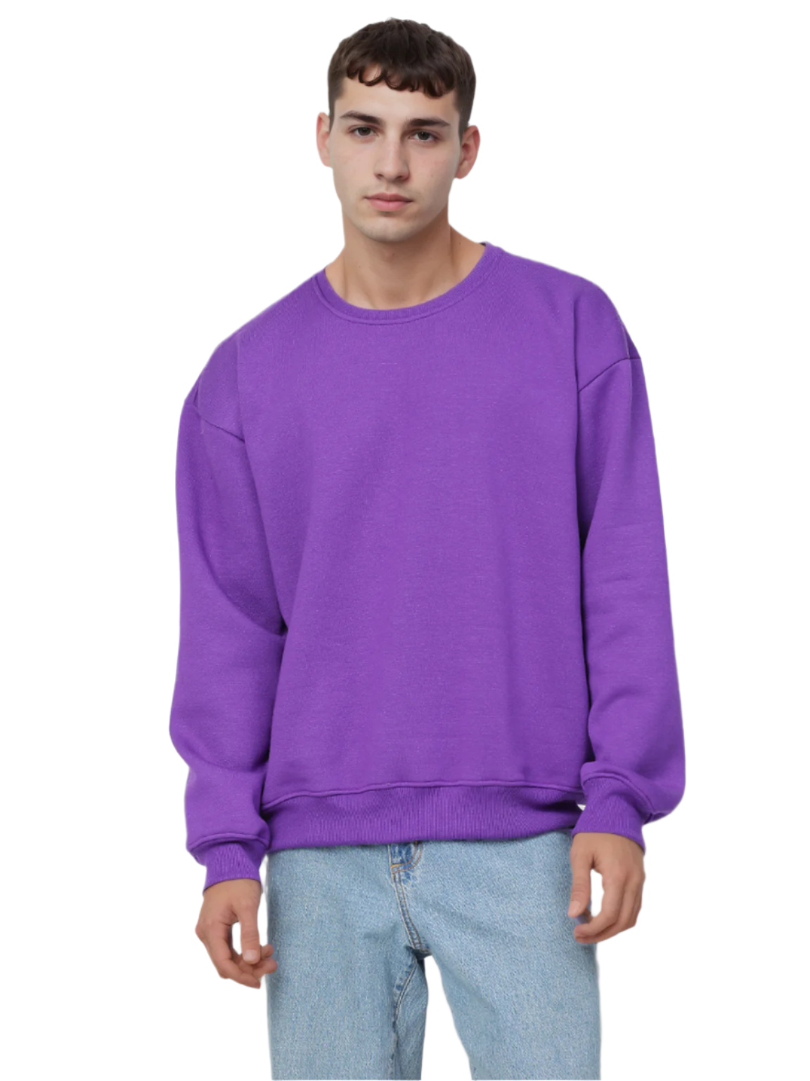 Hemsters Purple Knitted Full Sleevs Sweatshirt For Men