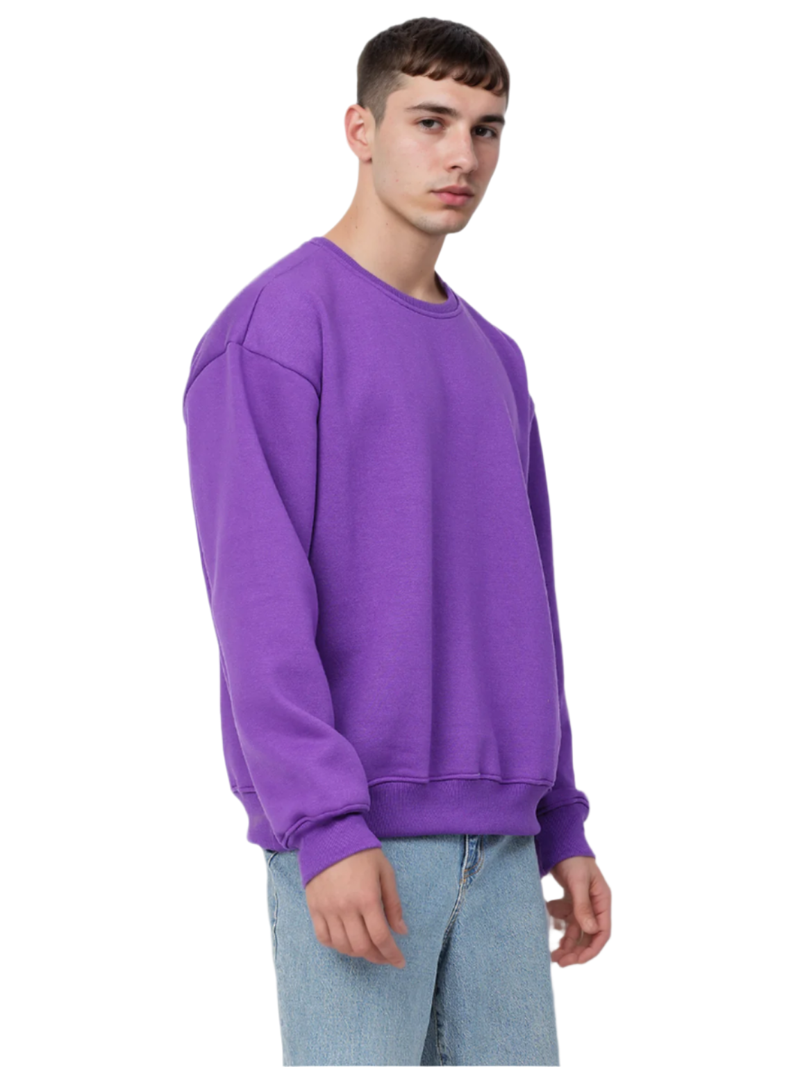 Hemsters Purple Knitted Full Sleevs Sweatshirt For Men