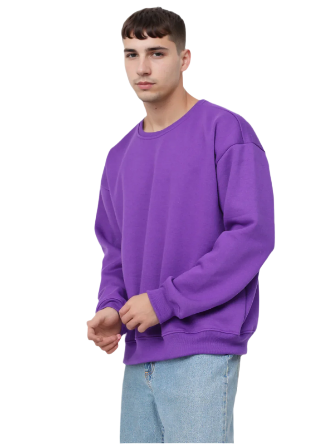 Hemsters Purple Knitted Full Sleevs Sweatshirt For Men