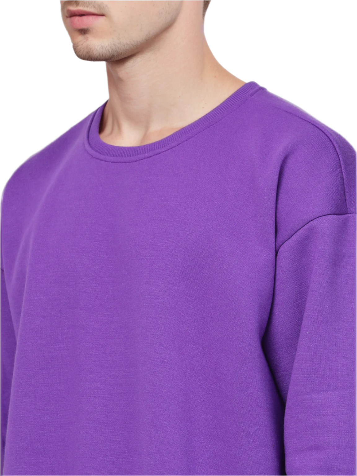 Hemsters Purple Knitted Full Sleevs Sweatshirt For Men