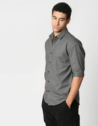 Hemsters Grey Corduroy Half Sleeve Relaxed Shirt