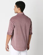 Hemsters Pink Corduroy Half Sleeve Relaxed Shirt