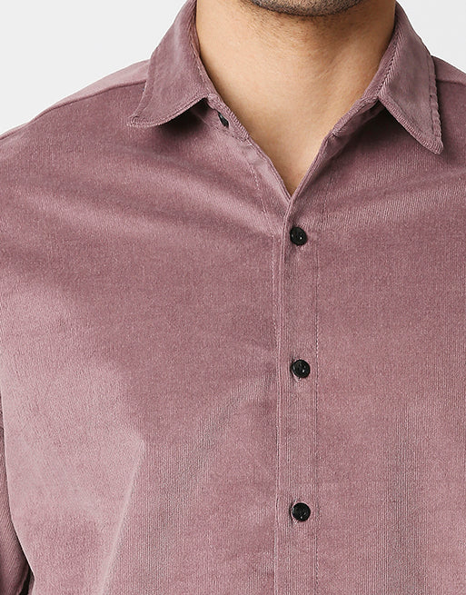 Hemsters Pink Corduroy Half Sleeve Relaxed Shirt