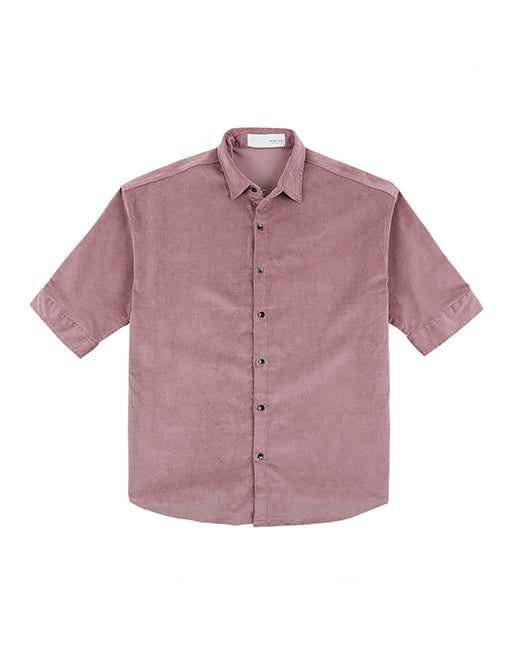 Hemsters Pink Corduroy Half Sleeve Relaxed Shirt