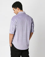 Hemsters Lilac Corduroy Half Sleeve Relaxed Shirt