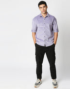 Hemsters Lilac Corduroy Half Sleeve Relaxed Shirt