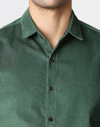 Hemsters Olive Green Half Sleeve Relaxed Shirt