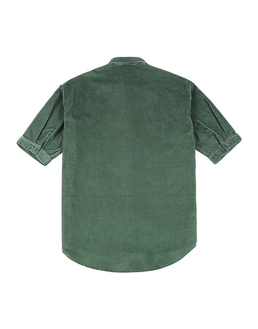Hemsters Olive Green Half Sleeve Relaxed Shirt