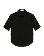 Hemsters Black Half Sleeve Relaxed Fit Shirt For Men