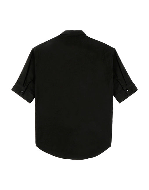 Hemsters Black Half Sleeve Relaxed Fit Shirt For Men