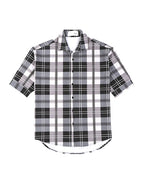 Hemsters Cream Checkered Relaxed Fit Half Sleeve Shirt For Men