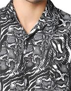 White Printed Half Sleeve Shirt