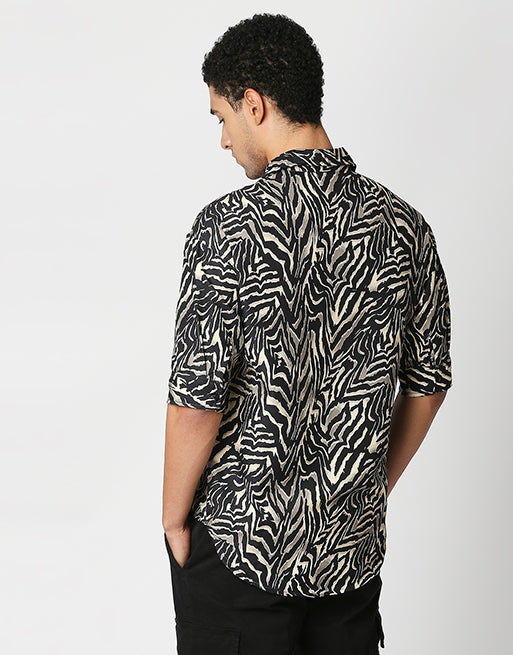 Hemsters Animal Print Half Sleeve Relaxed Shirt