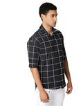 Black Half Sleeve Relaxed Shirt