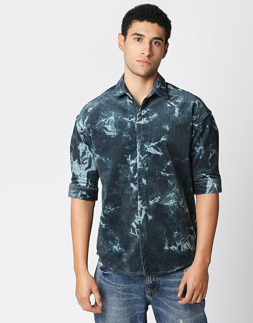 Hemsters Tie Die Corduroy Half Sleeve Shirt
