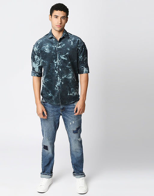 Hemsters Tie Die Corduroy Half Sleeve Shirt