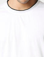 Hemsters White Relaxed Fit Half Sleeve Tshirt