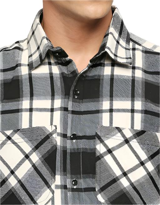 Cream and Black Overwear Shirt