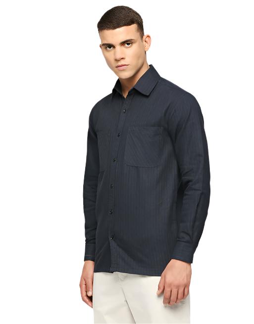 Hemsters Dark Blue Overwear Shirt For Mens