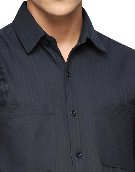 Hemsters Dark Blue Overwear Shirt For Mens