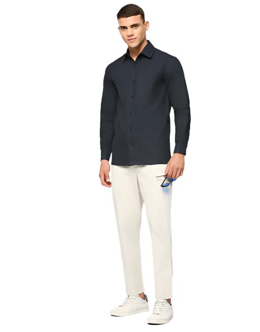 Hemsters Dark Blue Overwear Shirt For Mens