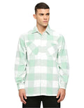 White And Sea Green Overwear Shirt