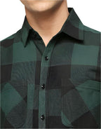 Black & Green Twill Overshirt Jacket