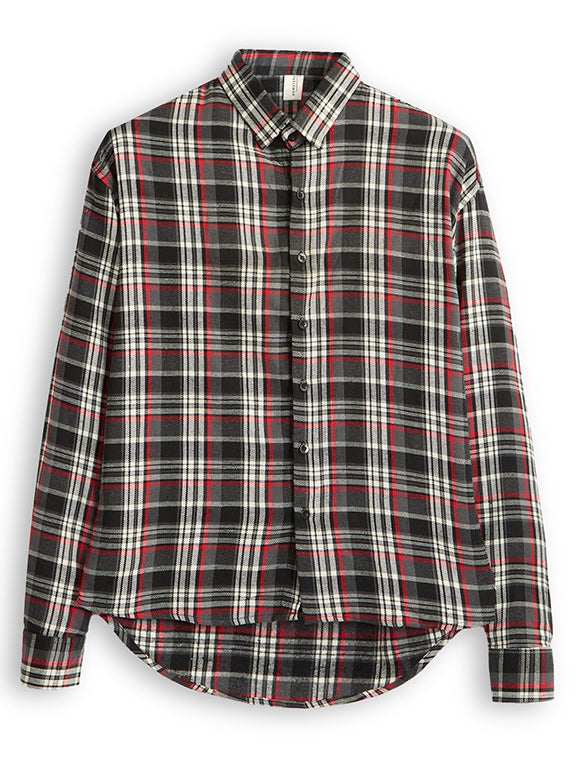 Hemsters Grey & Red Full Sleeves Checked Shirt