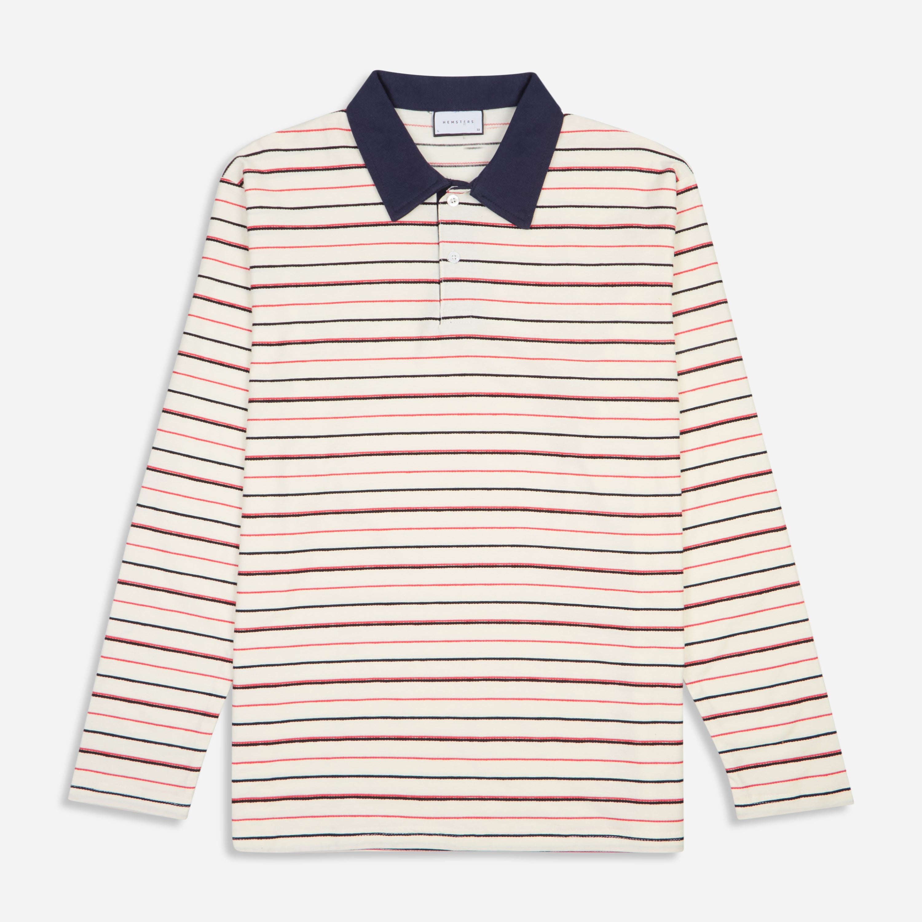 Cream Stripe Full Sleeve Collar Tshirt
