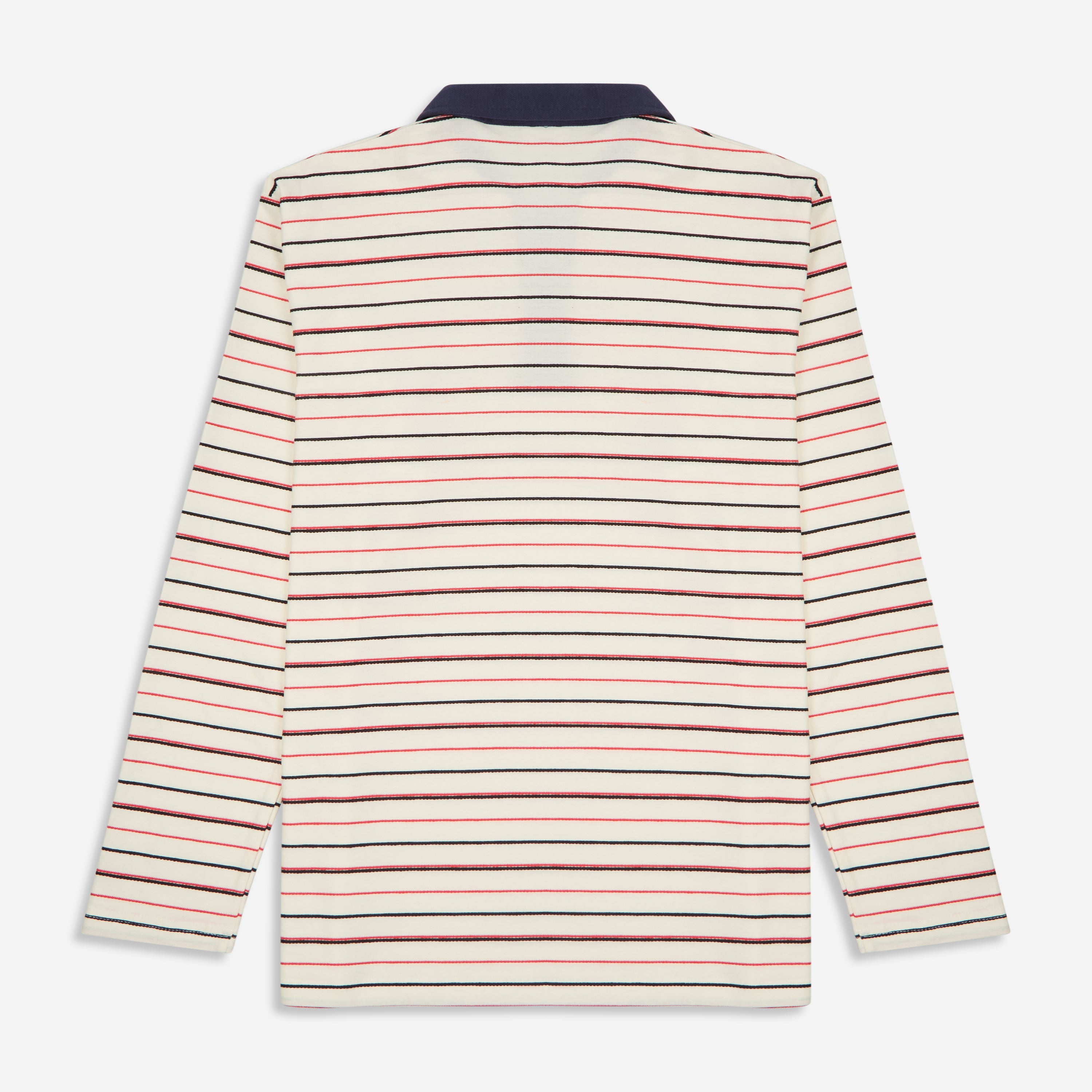 Cream Stripe Full Sleeve Collar Tshirt