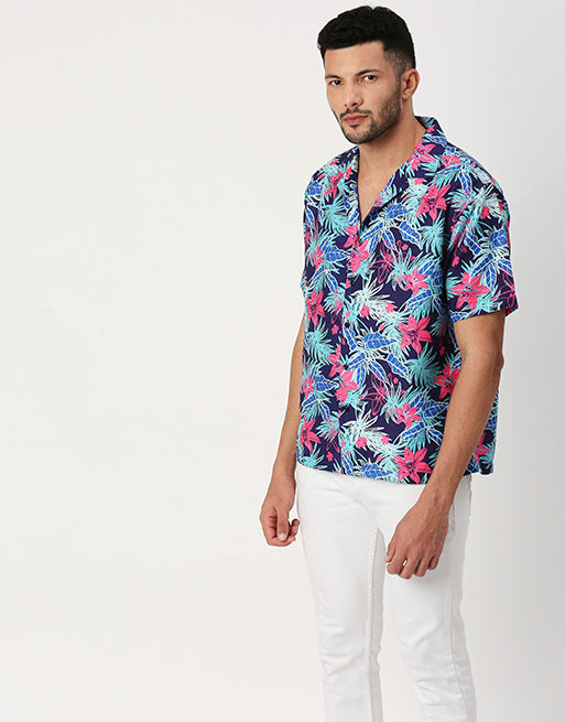 Hemsters Multicolour Half Sleeves Shirt For Men