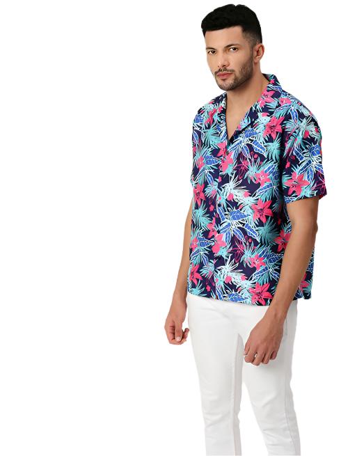 Hemsters Multicolour Half Sleeves Shirt For Men