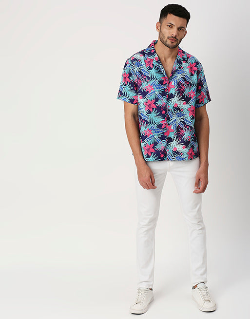 Hemsters Multicolour Half Sleeves Shirt For Men