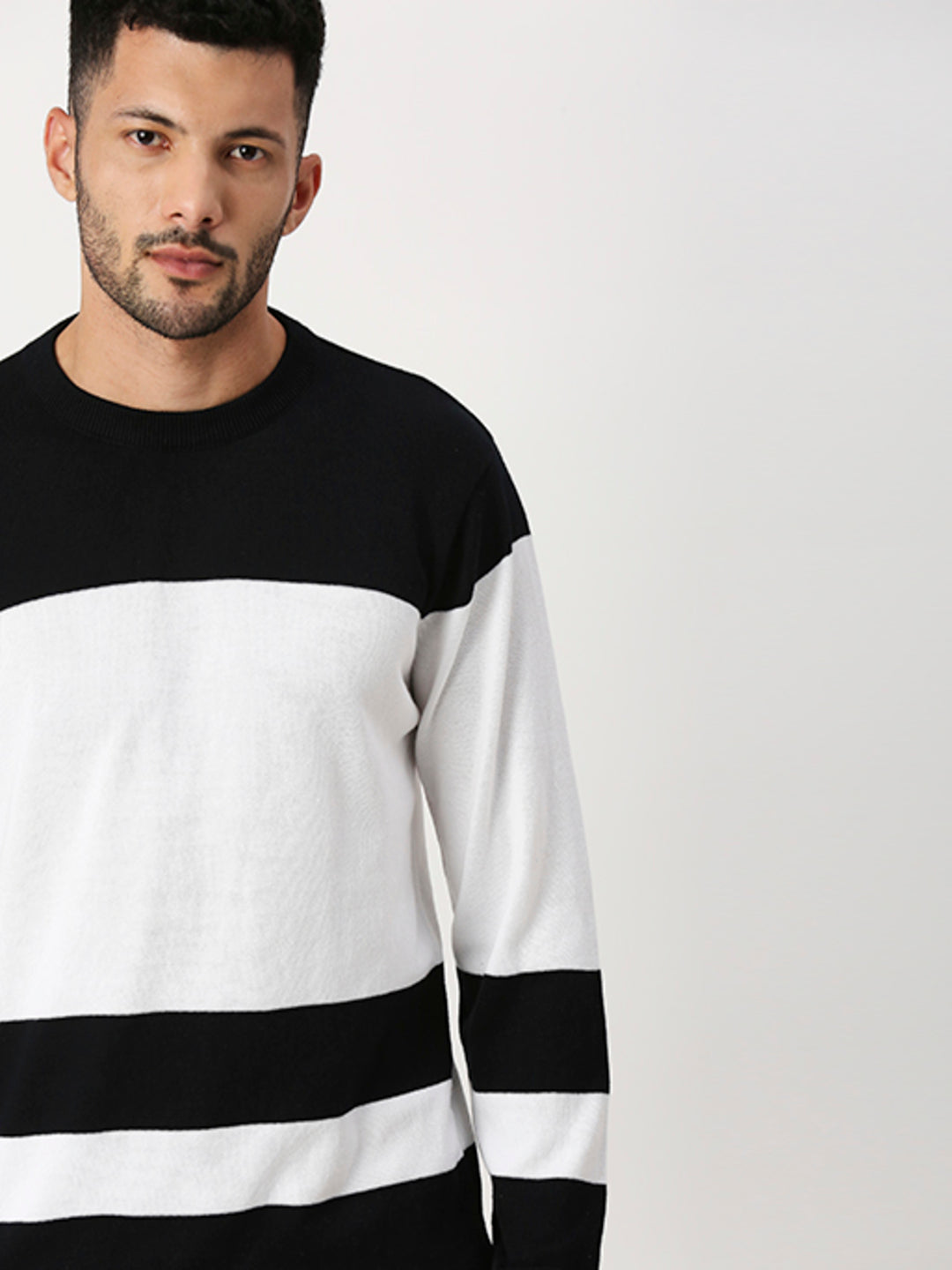 White and Black Sweatshirt For Mens