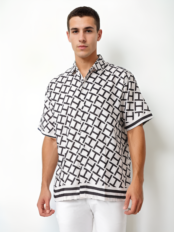 Hemsters Black & White Printed Shirt