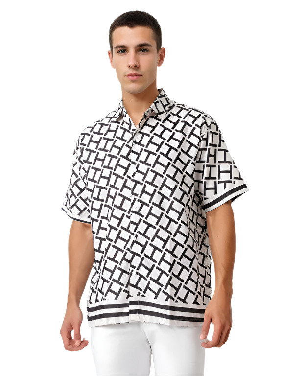Black & White Printed Shirt