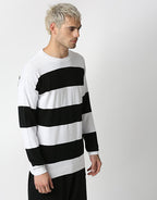 White And Black Off Shoulder Sweatshirt