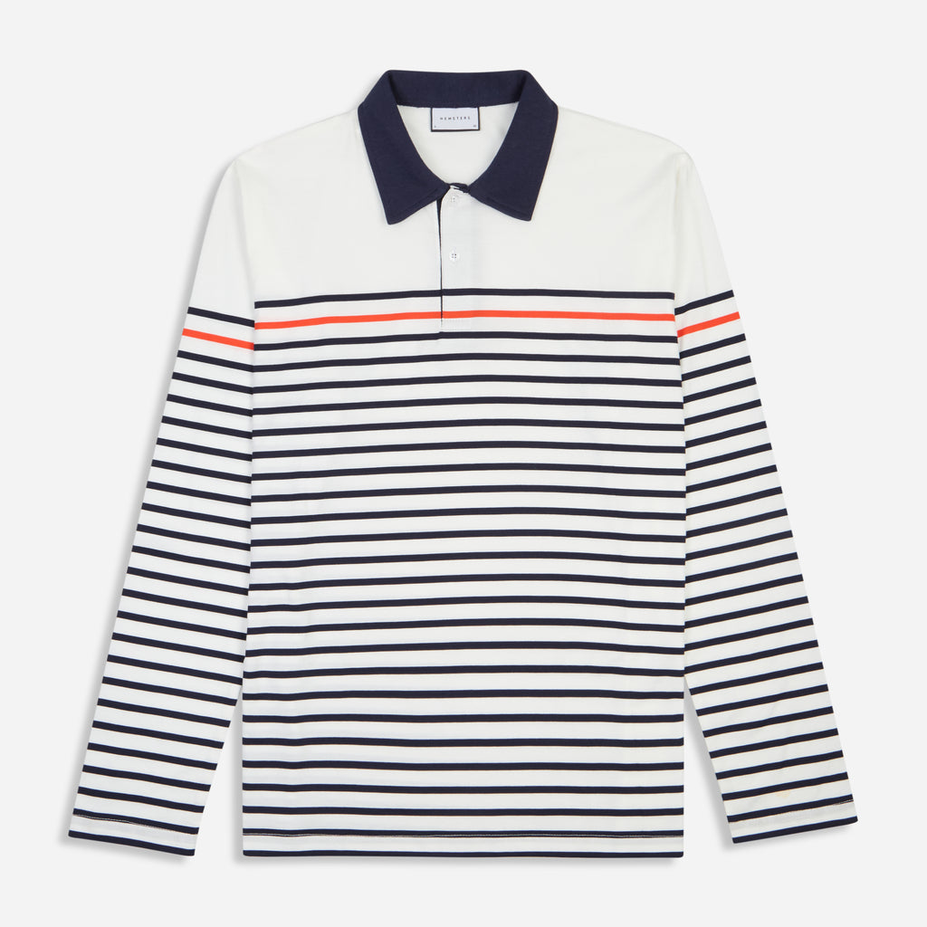 White Stripe Collar Tshirt