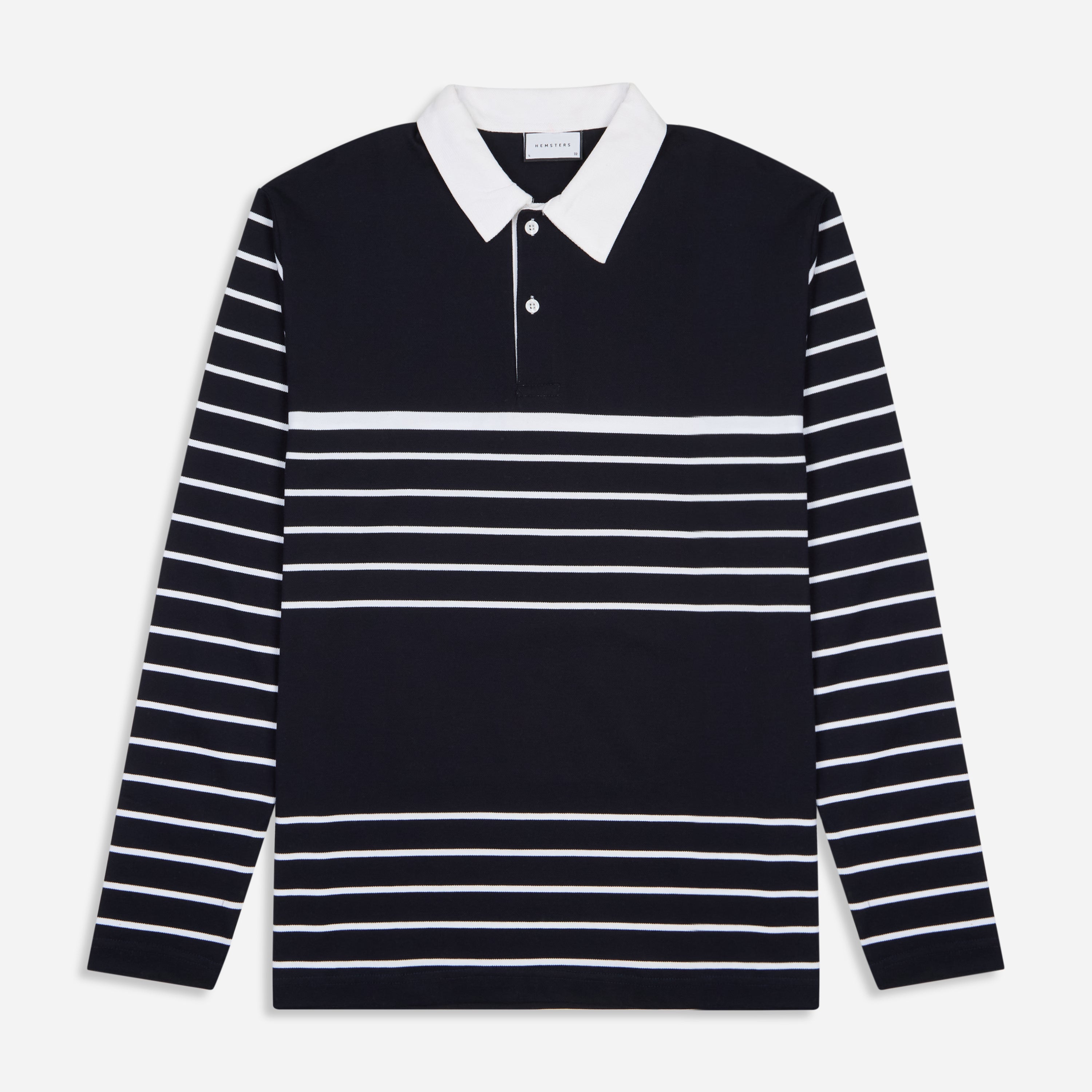 Navy Blue Stripe Collar Tshirt