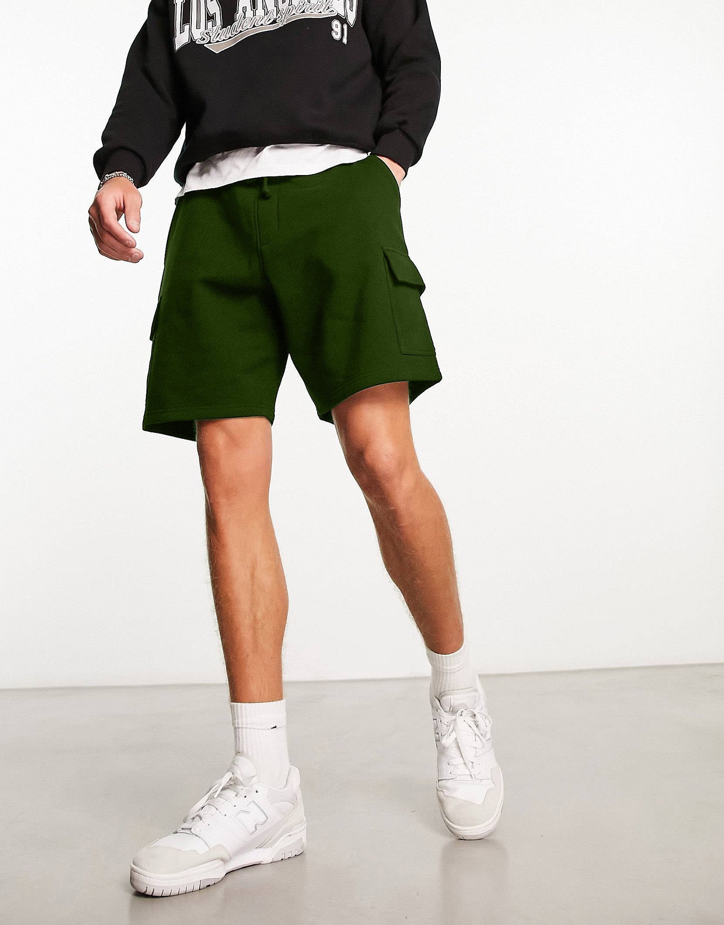 Hemsters Pista Green Cargo Mens Shorts